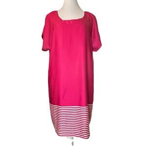 Smart Set Dress Womens Size M Watermelon Pink Silky Sheath Lined Loose Fit Cool
